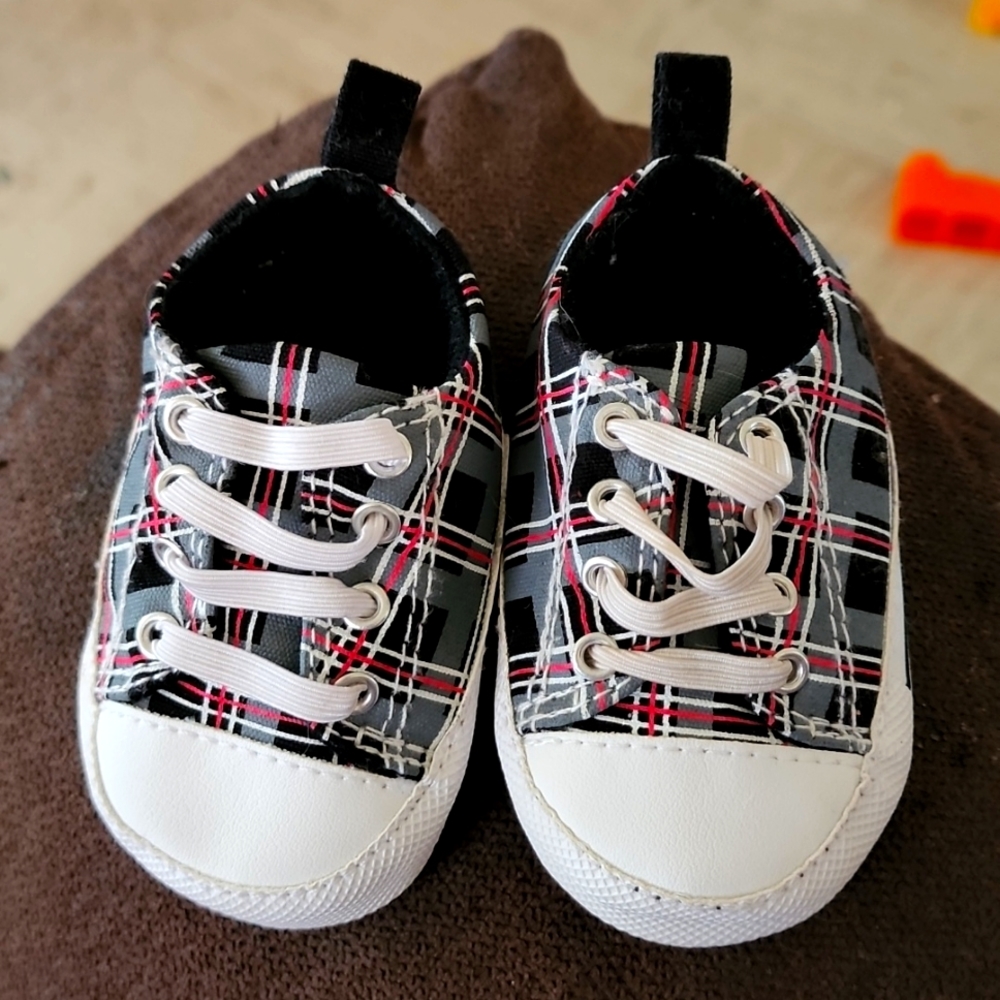 Baby Boy Plaid Shoes